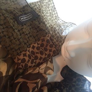 A sheer Coach scarf.